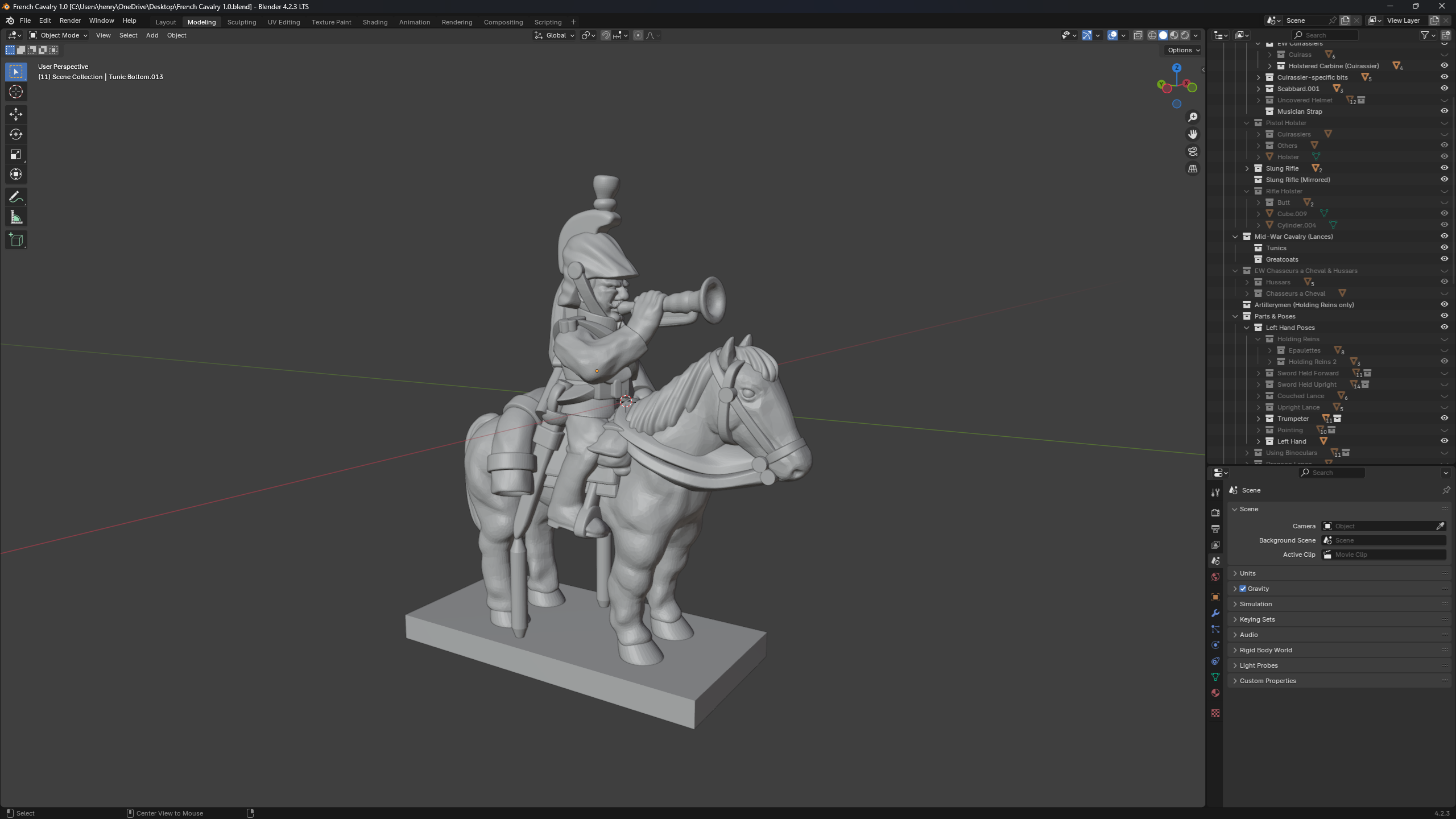 6-15mm French WWI Cavalry Blender Assets WWI-7